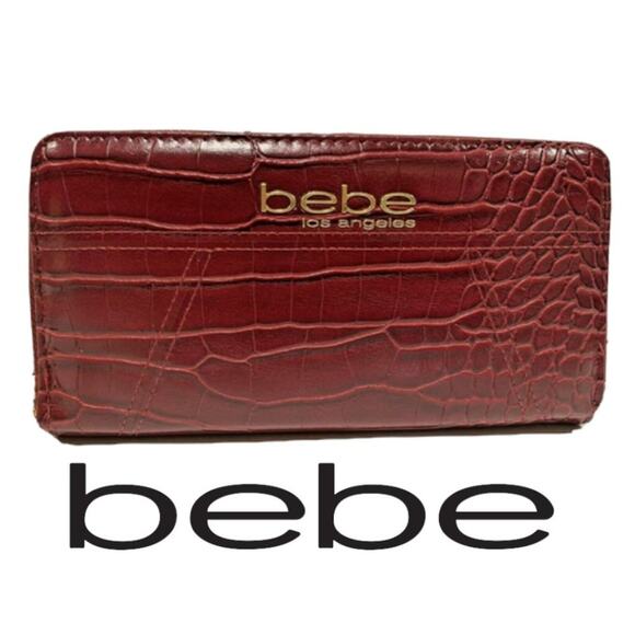 BNWT bebe Evelyn Croco Zip Around Wallet - Picture 1 of 6